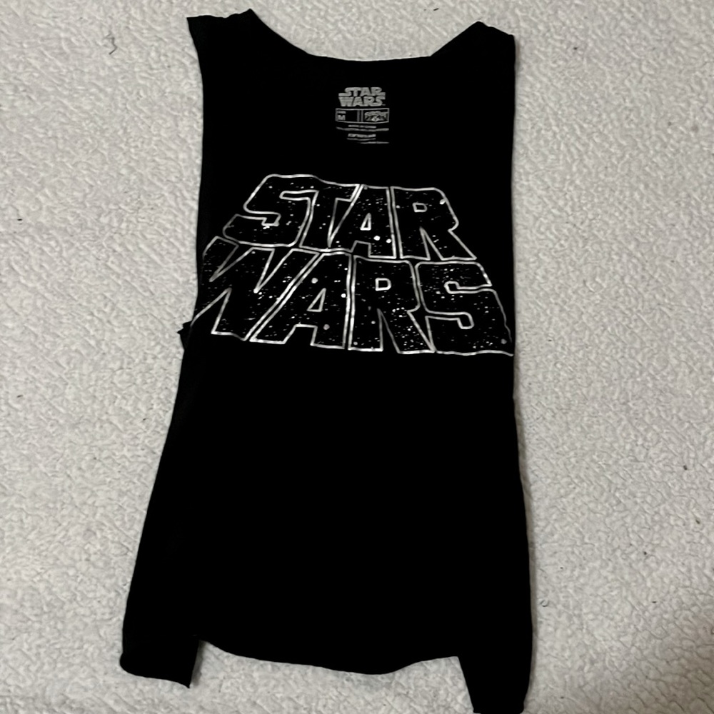 Loose fit, shoulder cut black tank top